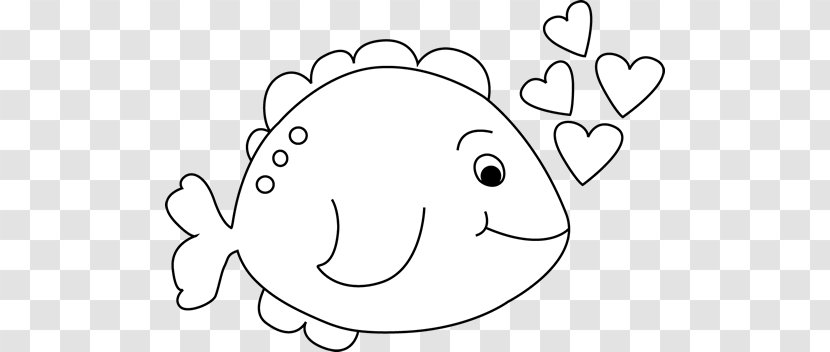 Fish Black And White Cuteness Clip Art - Silhouette - Outline Of A Transparent PNG