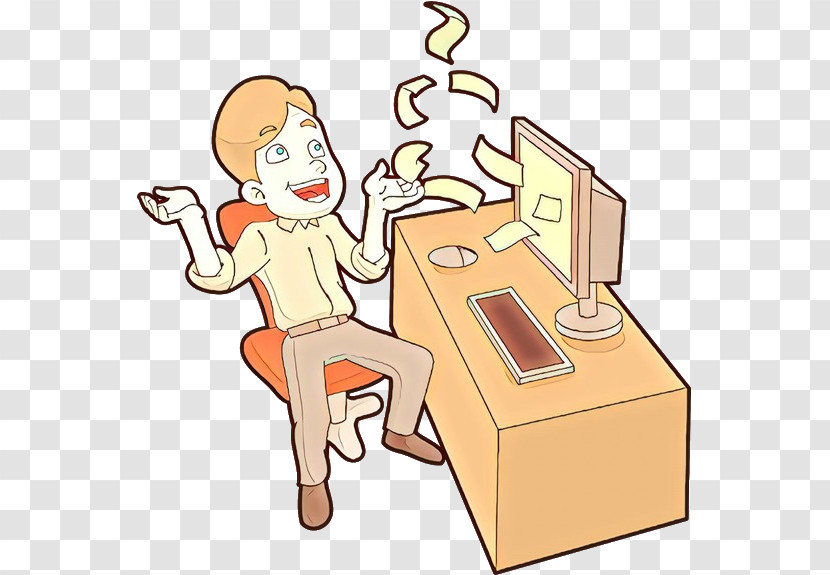 Cartoon Furniture Sitting Finger Package Delivery Transparent PNG