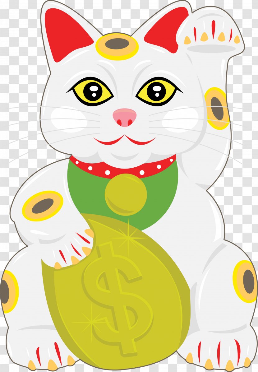 Cat Maneki-neko Luck Clip Art - Hand Drawn Fortune And Copper Coin Transparent PNG