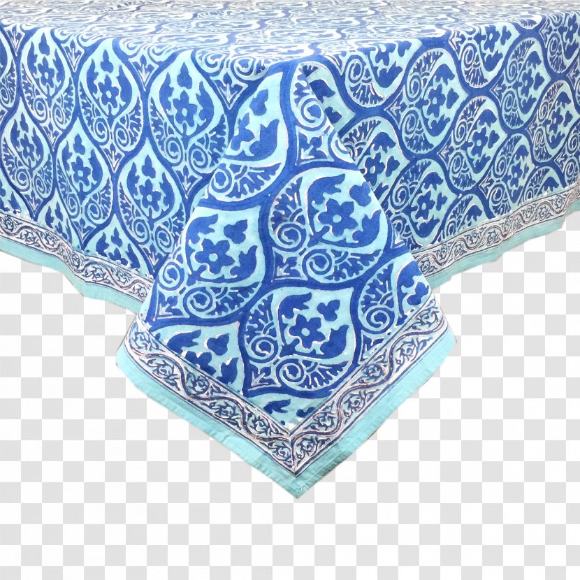 Tablecloth Textile Cloth Napkins Turquoise - Blue Transparent PNG