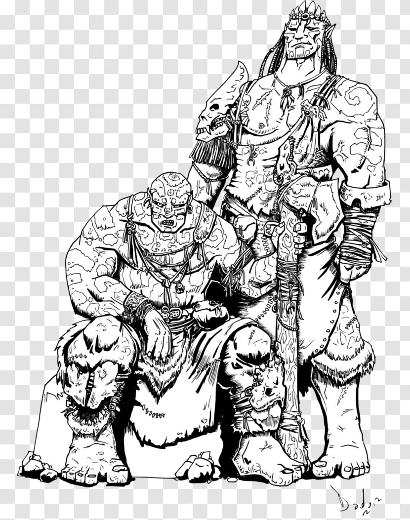 Dungeons & Dragons Dark Sun Goliath Giant Homo Sapiens - Line Art - Comics Artist Transparent PNG