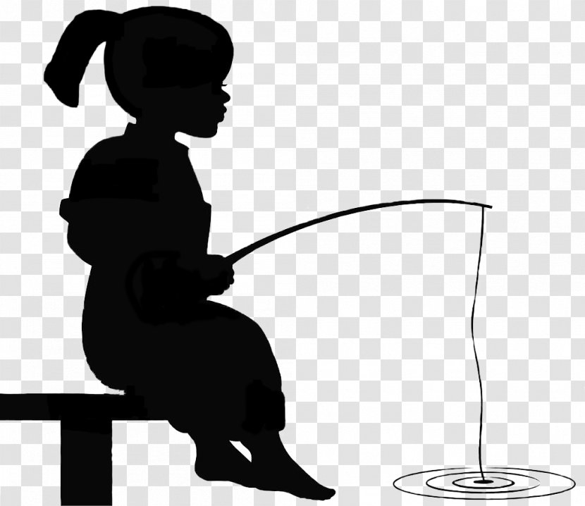 Fishing Rods Silhouette Child Clip Art - Human Behavior Transparent PNG