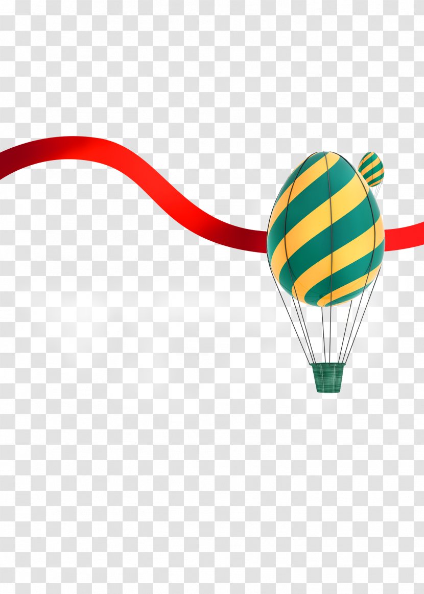 Hot Air Balloon Computer File - Green - Striped Transparent PNG