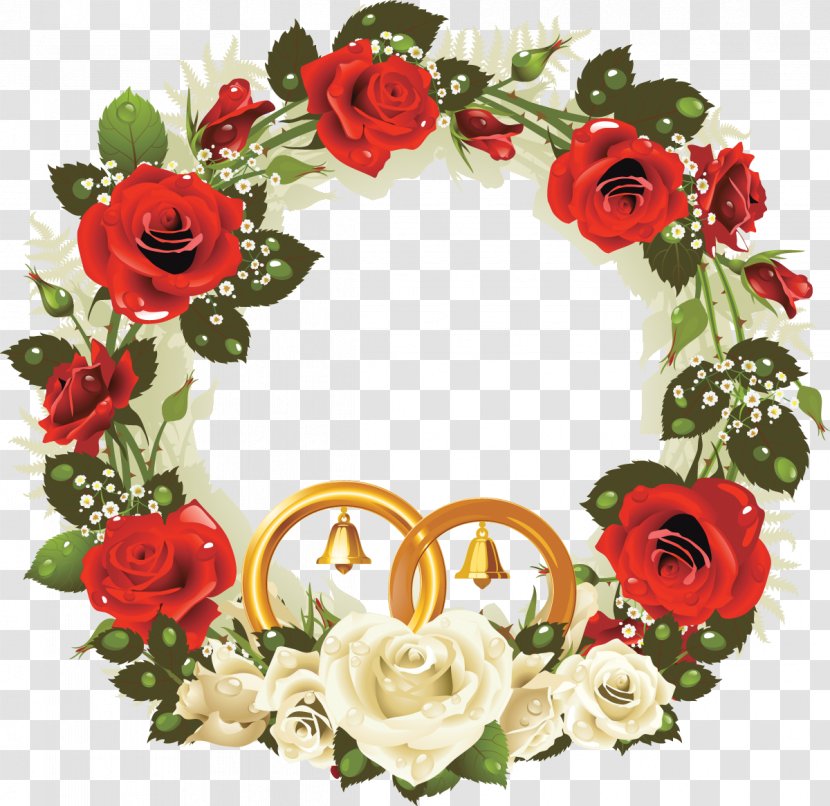 Garden Roses Picture Frames Flower - Wreath - Rose Transparent PNG