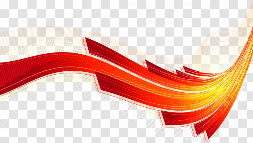 Line Curve Red Euclidean Vector - Text - Colorful Science And Technology Linear Flow Lines In The Background Transparent PNG