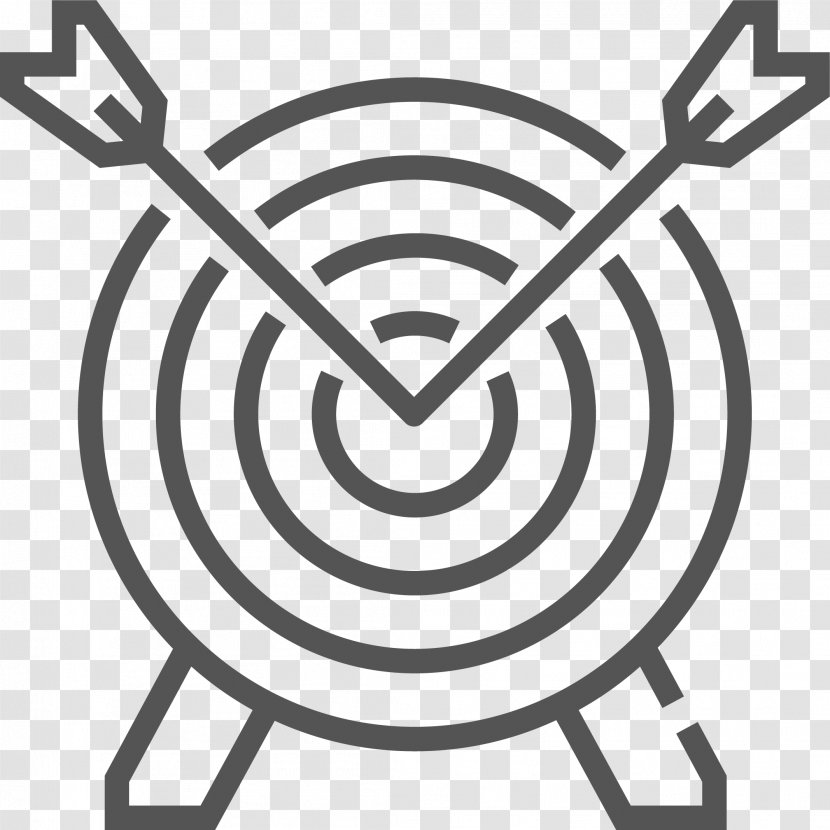 Target Icon Archery - Line Art - Blackandwhite Transparent PNG