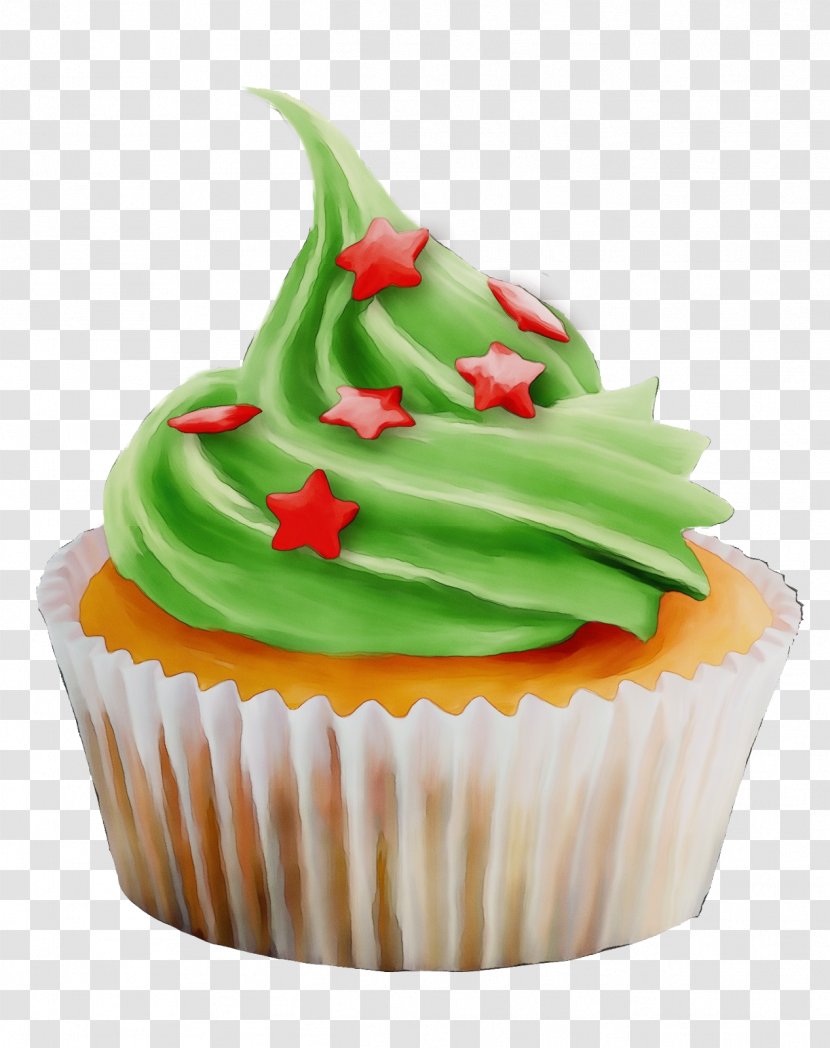 Cupcake Baking Cup Icing Food Green - Ingredient Muffin Transparent PNG