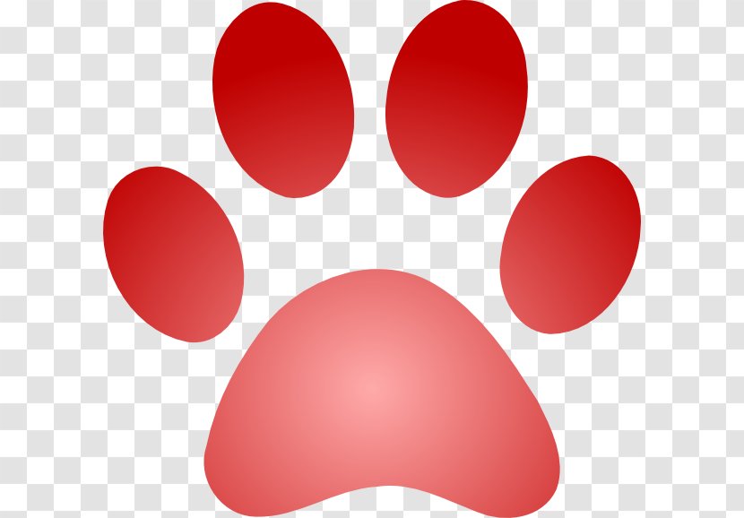 Dog Tiger Cougar Paw Clip Art - Black Panther - Red Gradient Banners Transparent PNG