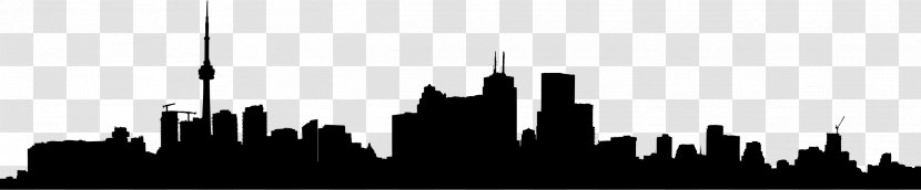 Toronto Skyline Television Silhouette Clip Art - Black And White Transparent PNG