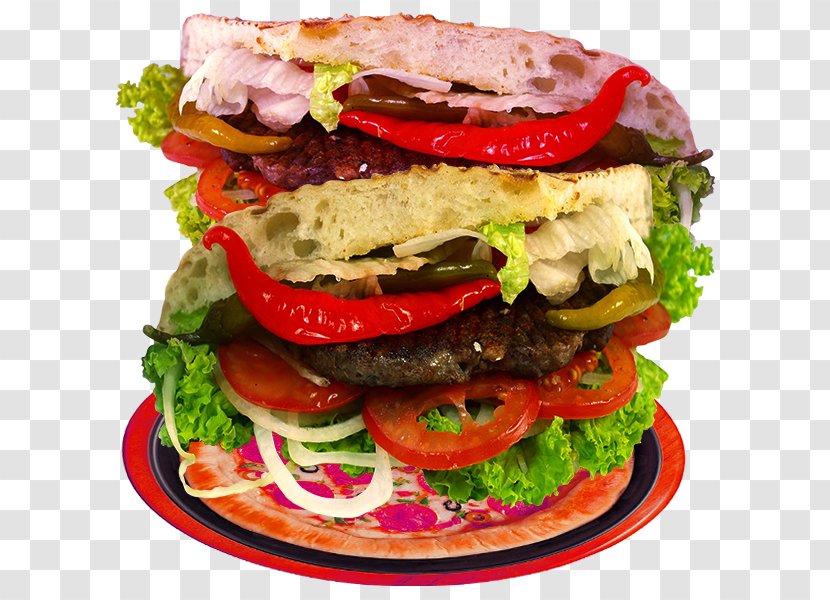 Cheeseburger Doner Kebab Breakfast Sandwich Pan Bagnat - Multi Layer Vegetable Transparent PNG