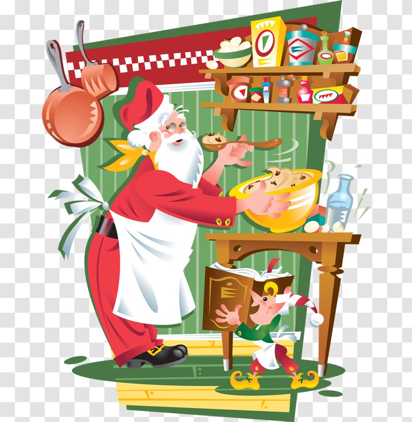 Santa Claus Clip Art Cooking Chef - Christmas Eve - Crocchette Di Patate Transparent PNG