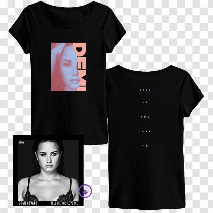 Demi Lovato Tell Me You Love World Tour The Neon Lights T-shirt - Silhouette - Digital Products Album Transparent PNG