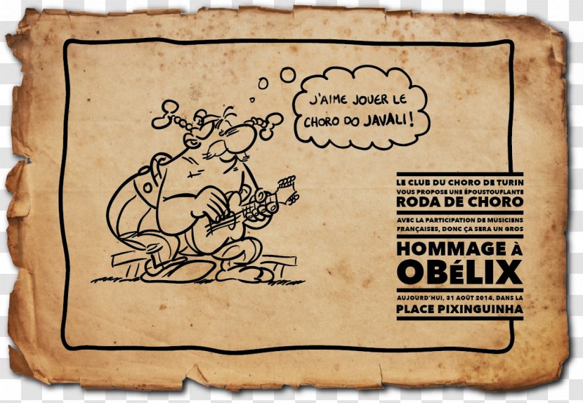 Obelix Choro Wild Boar Pandeiro Guitar - Brand Transparent PNG