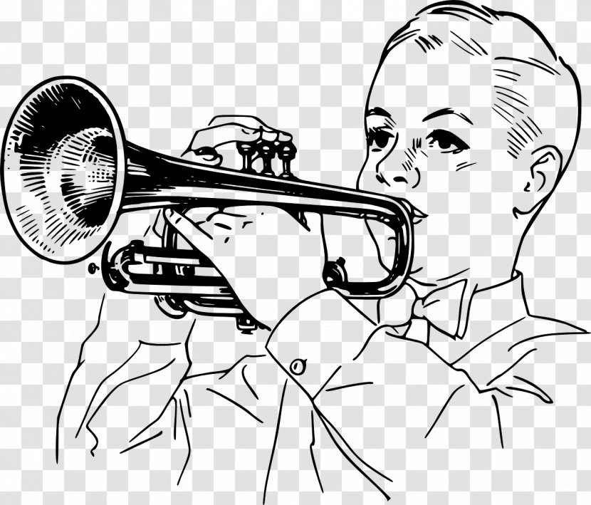 Trumpeter Clip Art - Watercolor - Trumpet Transparent PNG