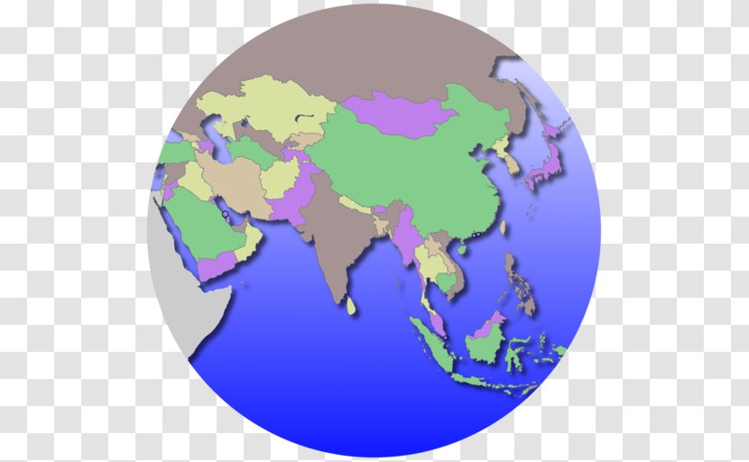 Globe Map Quiz World - Physische Karte - Asia Transparent PNG