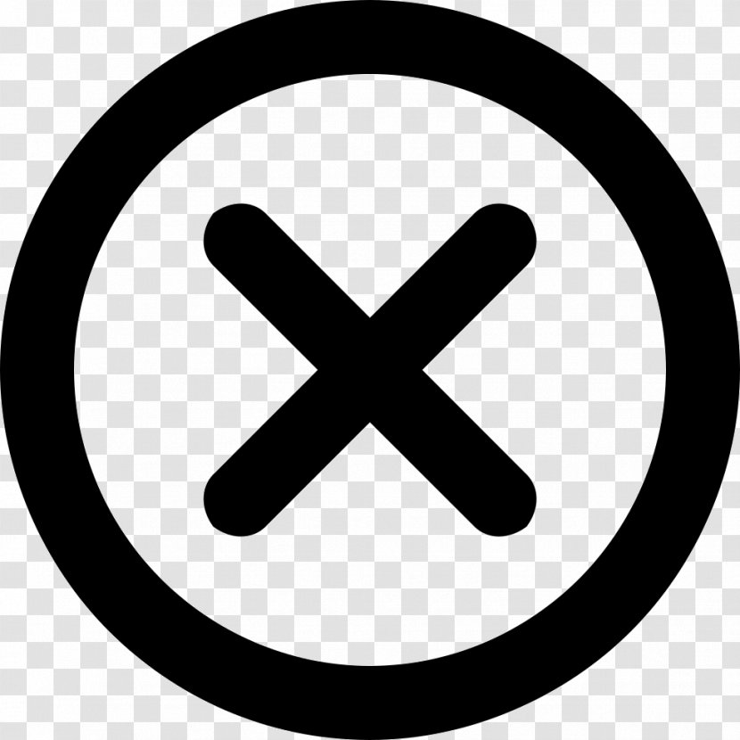 X Mark Symbol Check - Black And White Transparent PNG