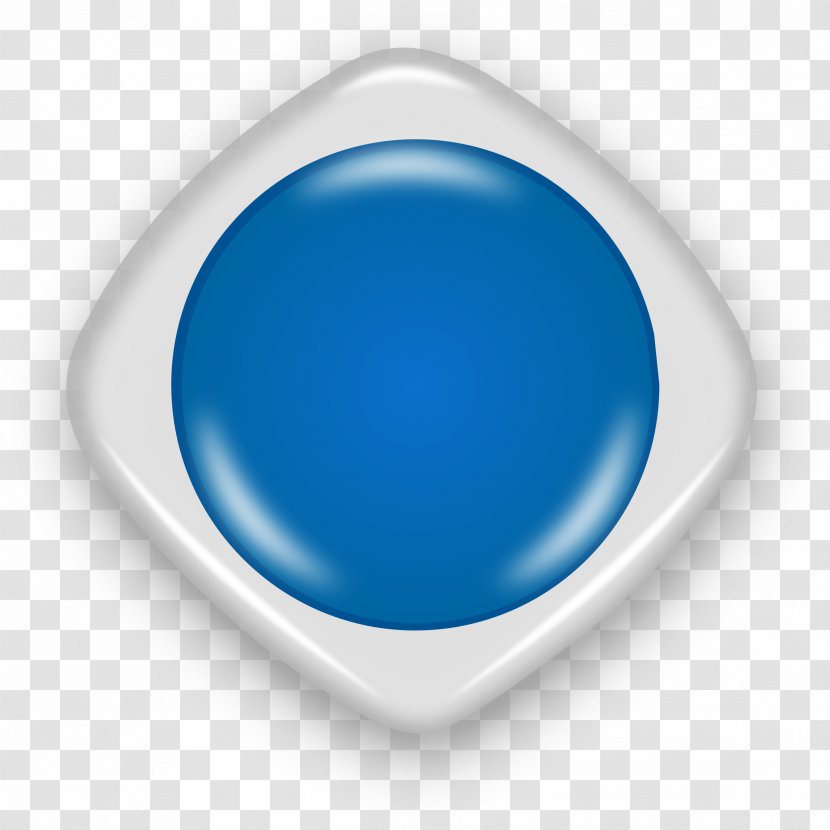 Cobalt Blue Electric Aqua - Button Transparent PNG