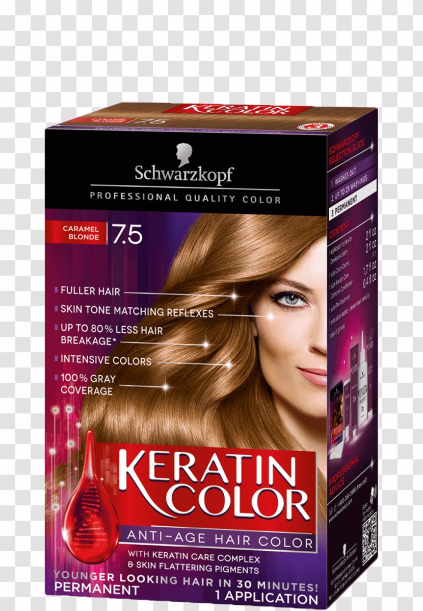 Schwarzkopf Keratin Color Anti-Age Hair Cream Blond Coloring - Silhouette - Caramel Skin Tone Transparent PNG