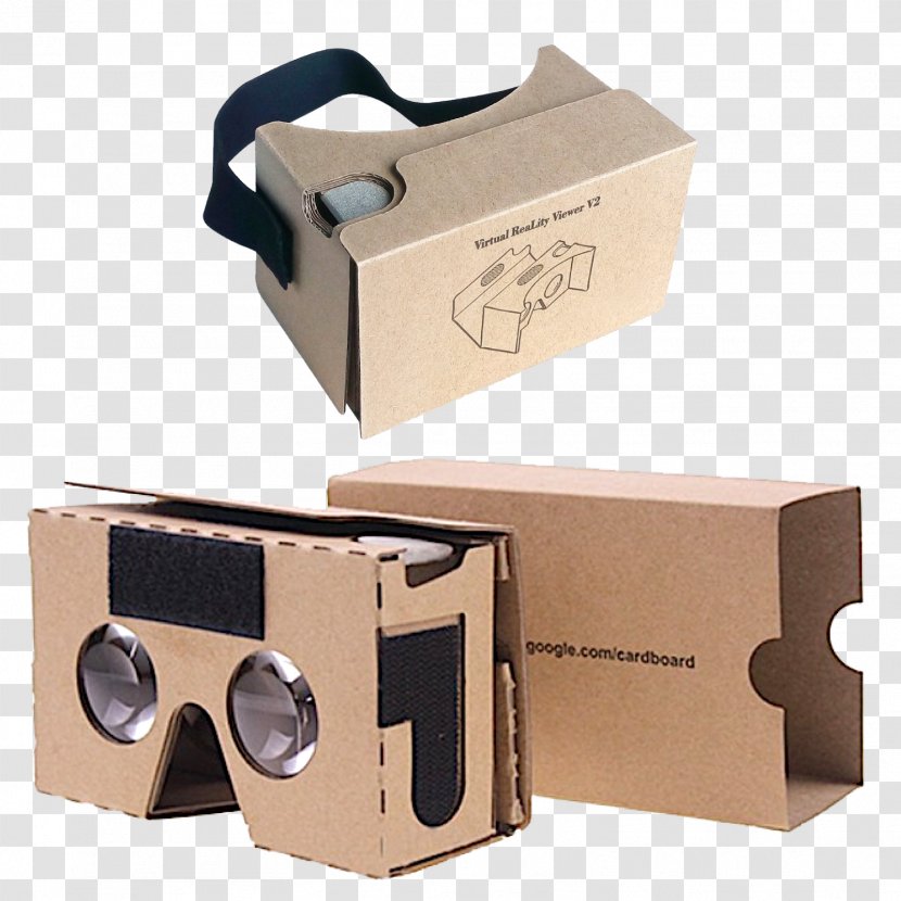 Virtual Reality Google Cardboard Head-mounted Display Glasses - Office Supplies Transparent PNG
