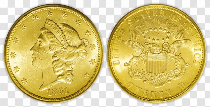Gold Coin Double Eagle - United States Twentydollar Bill - 5 Dime Transparent PNG