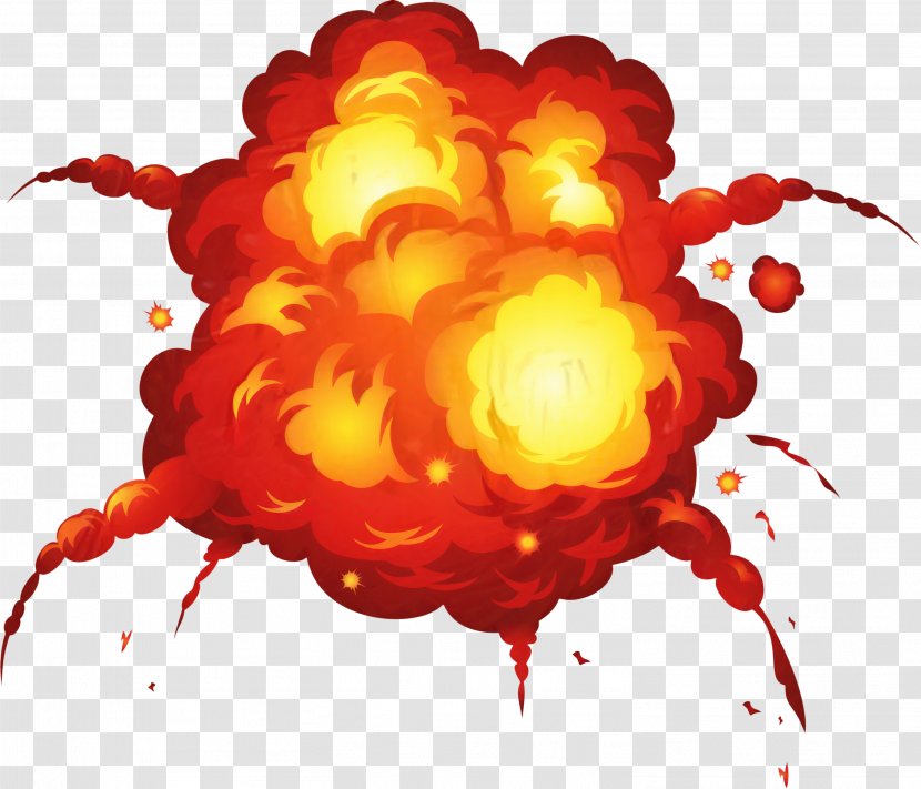 Cartoon Explosion - Orange - Red Transparent PNG