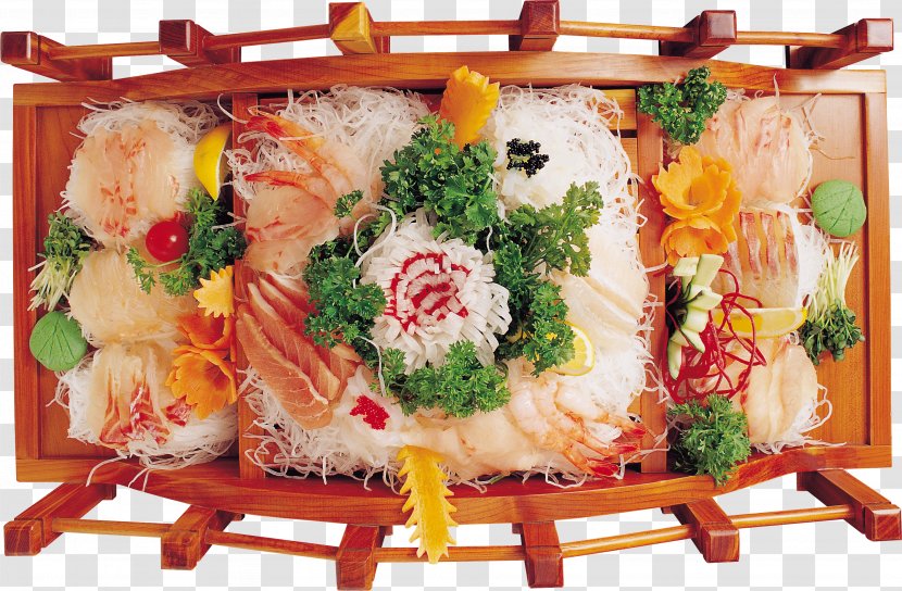 Sashimi Sushi Japanese Cuisine Middle Eastern Makizushi - Platter Transparent PNG