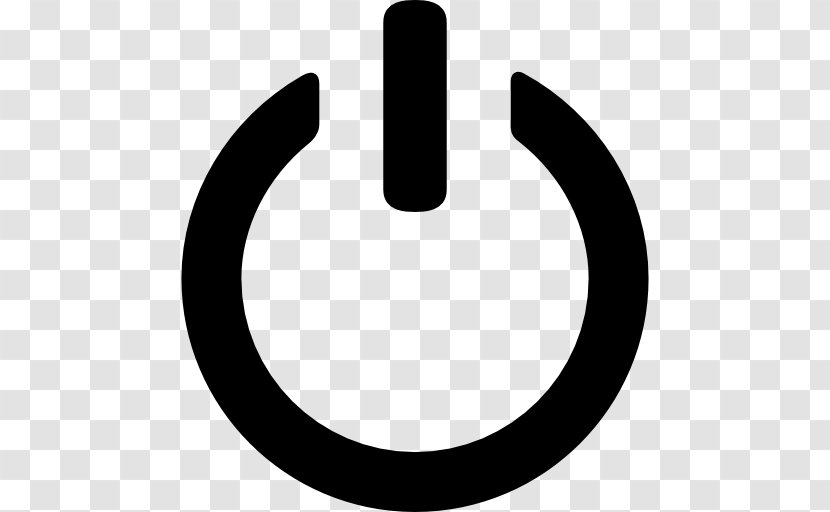 Power Symbol - Black And White Transparent PNG