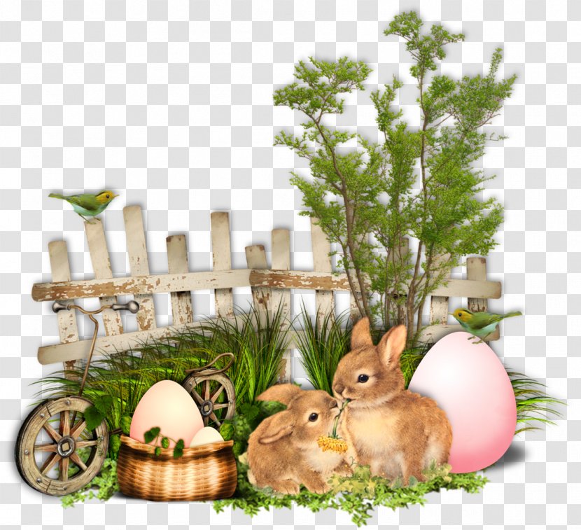 Easter Bunny Palm Domestic Rabbit Holiday - Grass - God Bless Transparent PNG