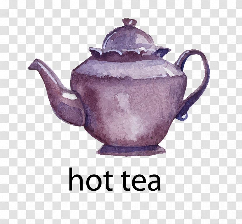 Teapot Kettle Drink Ceramic - Purple Transparent PNG