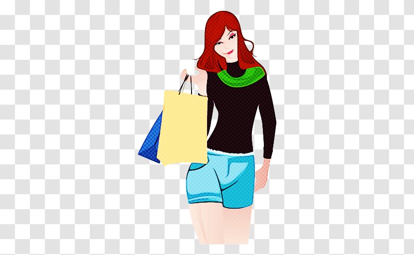 Clothing Fashion Illustration Cartoon Turquoise Tote Bag - Packaging And Labeling Fictional Character Transparent PNG