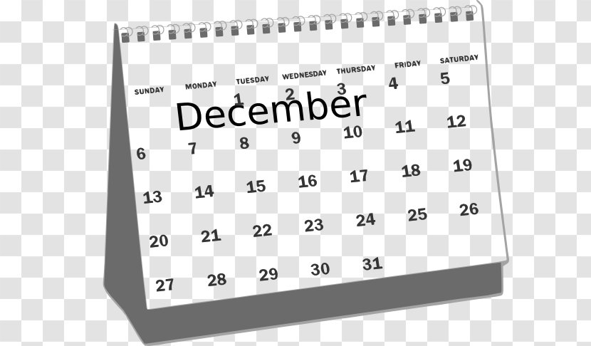 Calendar Clip Art - Area - December Transparent PNG