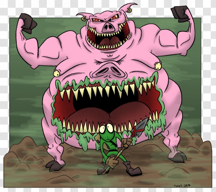 Cartoon Pink M Fiction Animal - Rtv - Big Bad Wolf The Three Little Pigs Transparent PNG