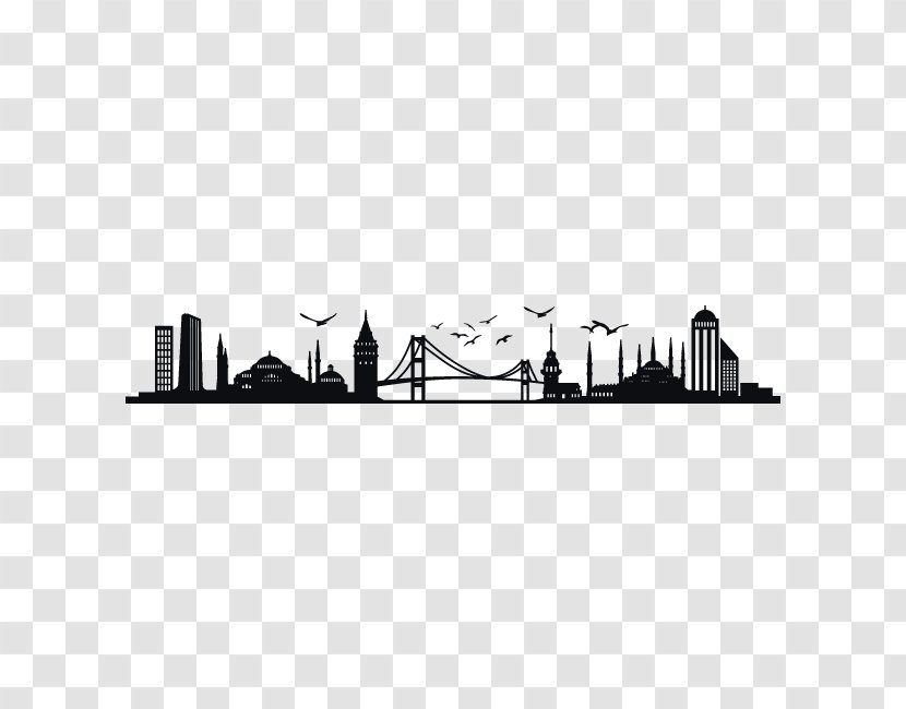 Istanbul Skyline Silhouette - Text - Wall Stickers Decorative Windows Transparent PNG