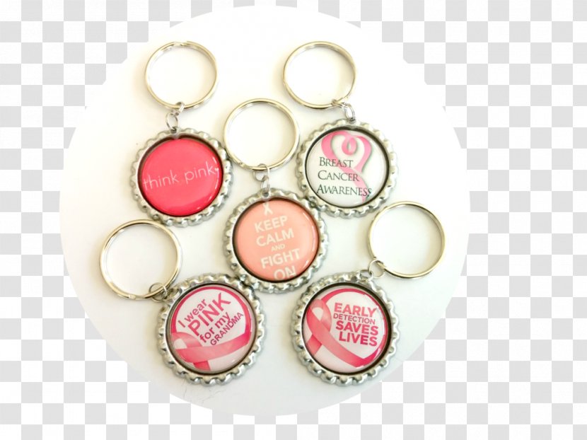 Earring Body Jewellery Silver Pink M - Think Key Transparent PNG