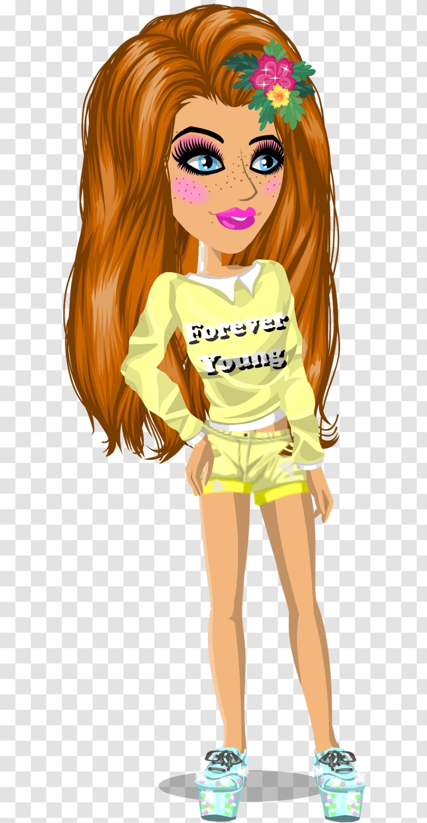 Barbie Brown Hair Cartoon - Frame Transparent PNG