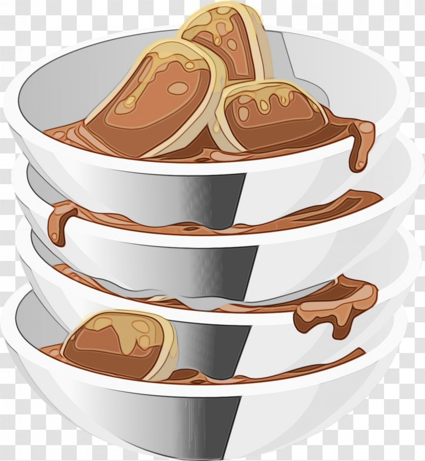 Junk Food Cartoon - Cooking - Chocolate Pudding Tableware Transparent PNG
