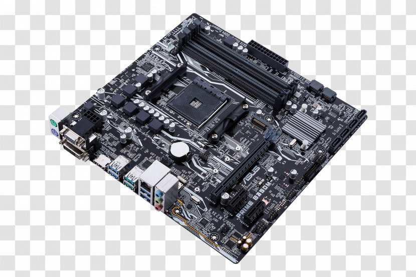 Socket AM4 MicroATX ASUS PRIME X370-PRO B350M-A Motherboard - Microcontroller - Athlon Transparent PNG