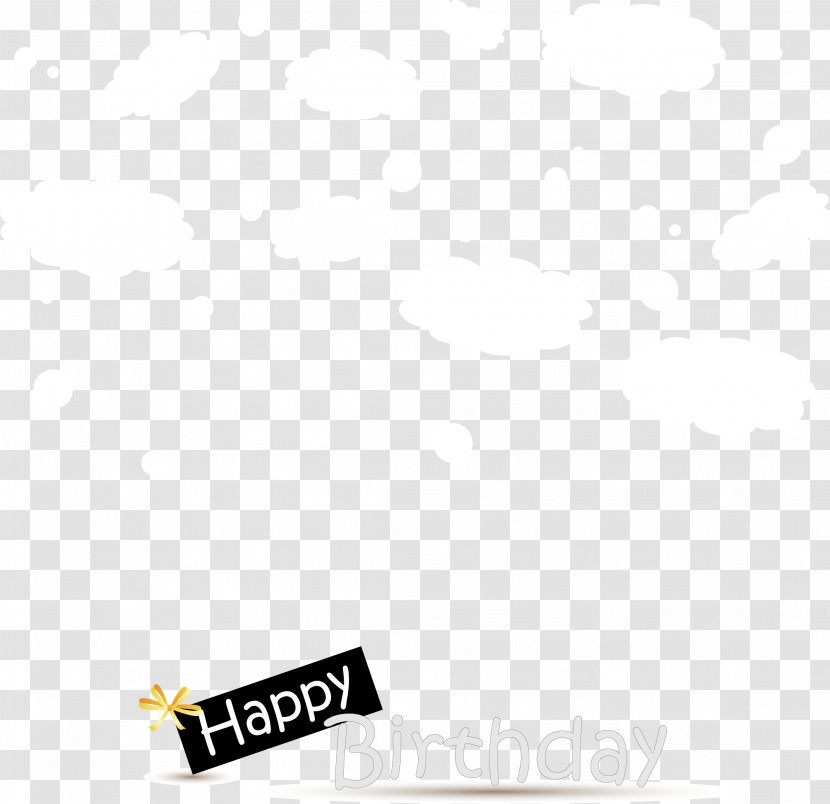 Birthday Cloud Point Line - White - Happy English Clouds Decorative Background Vector Transparent PNG