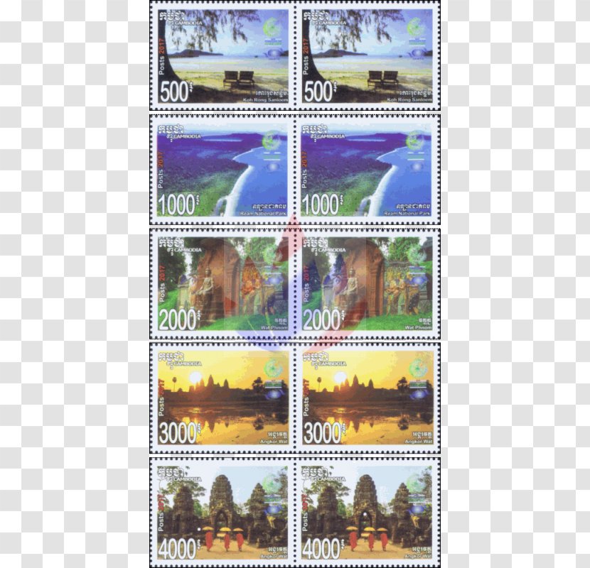 Postage Stamps Fauna Poster Collage Organism - Angkor Wat Transparent PNG