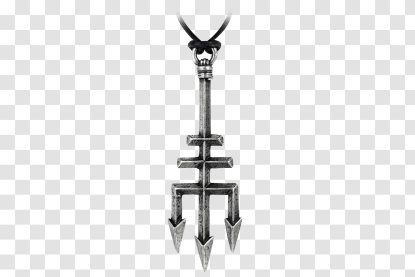 Sword Charms & Pendants Silver Symbol Necklace - Alchemy - Trident Fork Transparent PNG