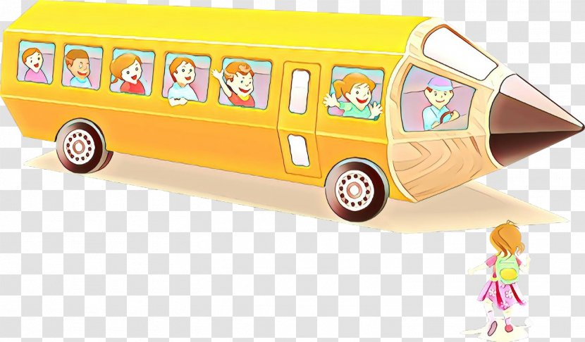 Cartoon School Bus - Vehicle - Toy Transparent PNG