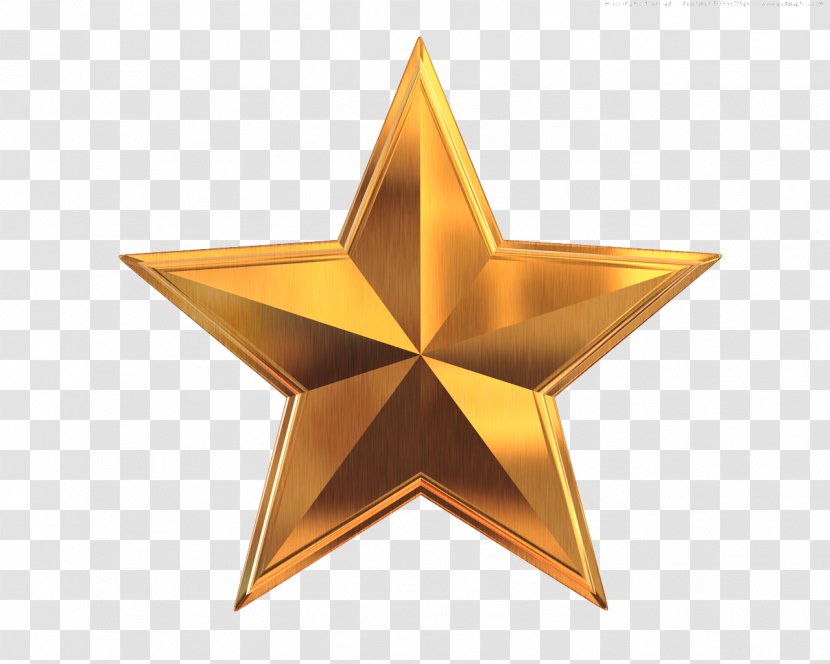 Gold Star Clip Art - Brass - 5 Transparent PNG