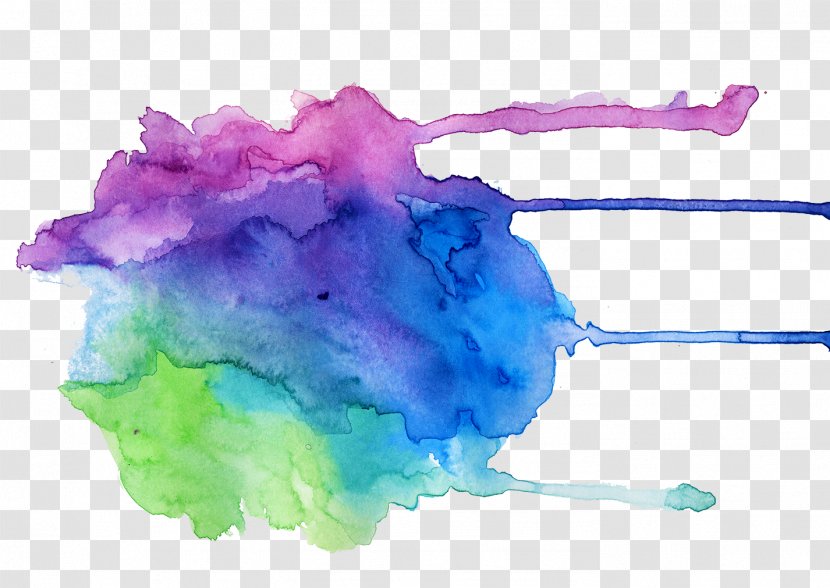 Watercolor Painting Brush - Blue Transparent PNG