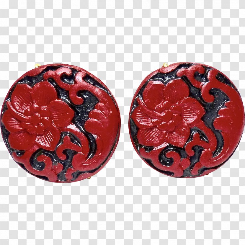 Earring Red Jewellery Cinnabar Barnes & Noble - Carving Transparent PNG