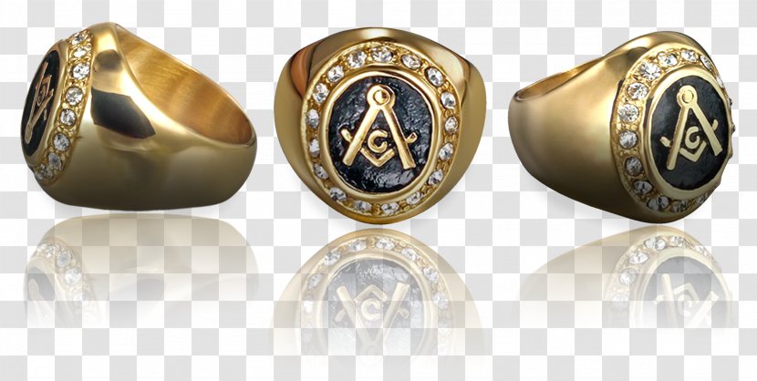 Ring SAE 316L Stainless Steel Freemasonry Gold - Brass Transparent PNG