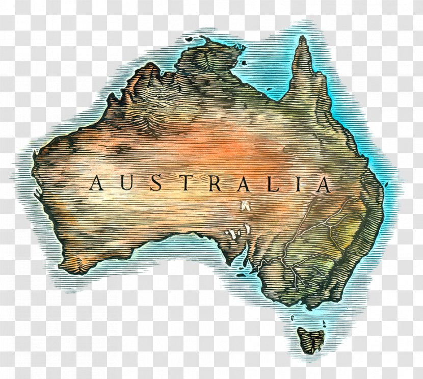 Australia Map Icon - Organism - Retro Transparent PNG
