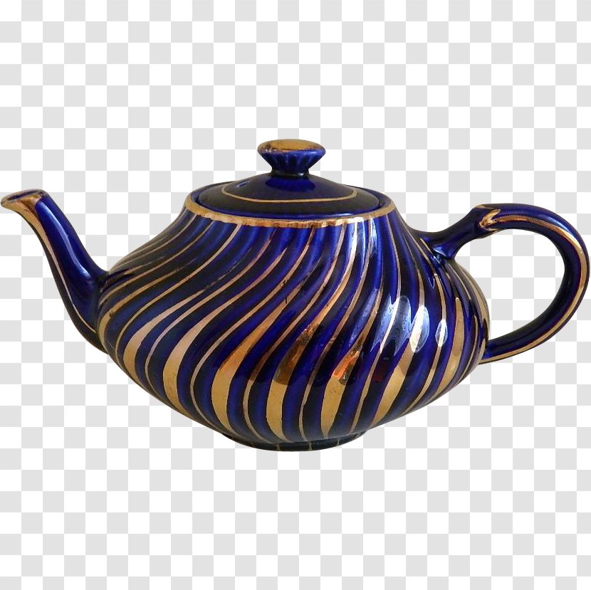 Teapot Ceramic Pottery Kettle Cobalt Blue Transparent PNG