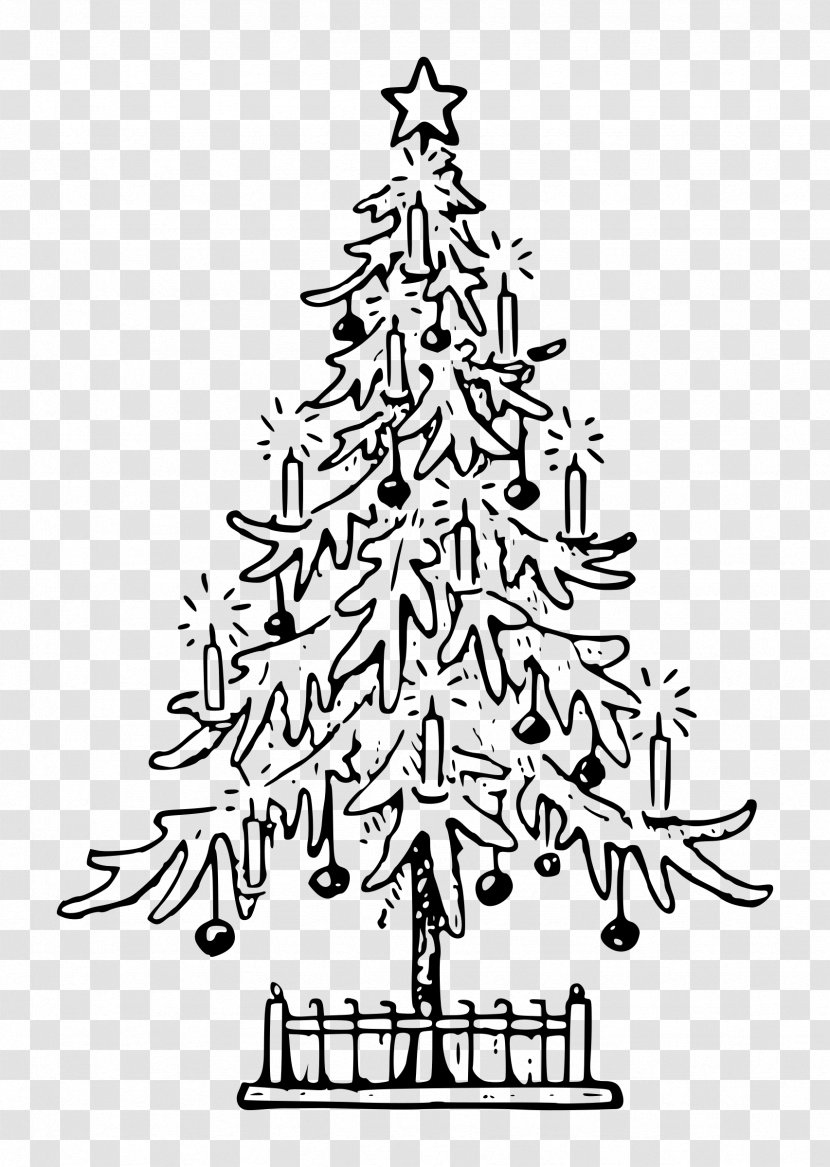 Drawing Christmas Tree Line Art Transparent PNG