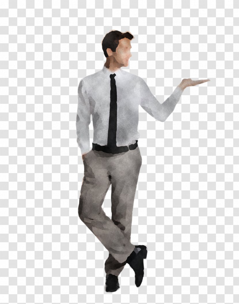 Standing White Suit Clothing Formal Wear - Footwear Sleeve Transparent PNG