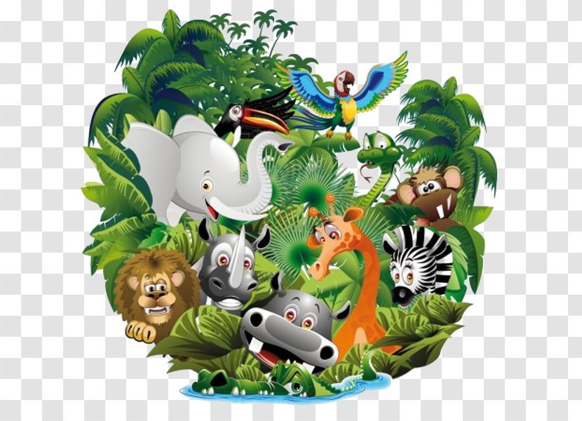 Cartoon Animal Jungle - Plant Transparent PNG